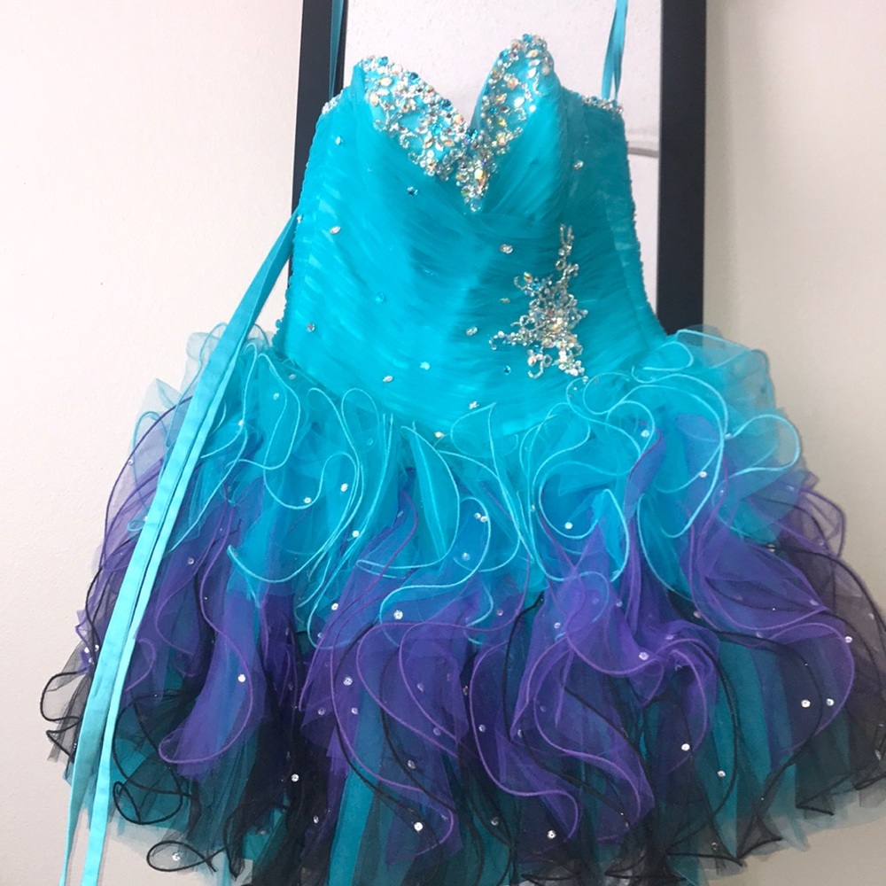 Mori Lee strapless homecoming dress